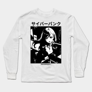 Cyberpunk Girl Manga Aesthetic Long Sleeve T-Shirt